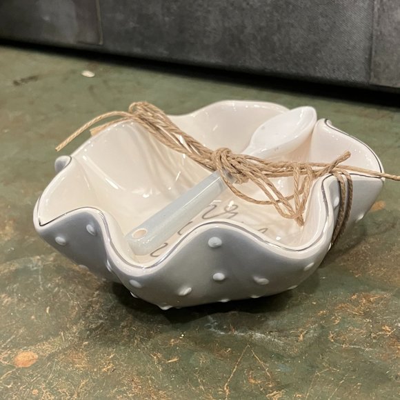 Mr. & Mrs. Wedding Candy Dish w/Spoon. NWT - Picture 4 of 5